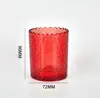 Taza de Vidrio para Vela de Aromaterapia Colorida en Relieve de Alta Calidad Botella de Aromaterapia de Gama Alta Botella Vacía Contenedor de Vela Taza de Vela Transfronterizo