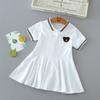 Vestidos para Niñas, Vestidos de Verano, Estilo Hong Kong, Vestidos de Manga Corta para Niños Mayores, Faldas Polo Estilo Preppy para Niños, Faldas para Niños Pequeños