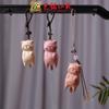 Ciprés Rojo Madera de Haya Talla Gatito Juguetón Colgante de Llave Mochila de Pareja Yiming Xianyuan Colgante Decorativo