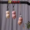 Ciprés Rojo Madera de Haya Talla Gatito Juguetón Colgante de Llave Mochila de Pareja Yiming Xianyuan Colgante Decorativo
