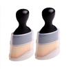 Arco de onda de herradura brocha de maquillaje suave sin rayas no pegajosa brocha para base de rostro brocha para corrector brocha de limpieza brocha portátil con tapa