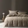 Novo Conjunto de 4 Peças Jacquard Exclusivo Lavado em Algodão de Luxo Acessível 2025 Lençóis Macios e Amigáveis à Pele Respiráveis e Confortáveis