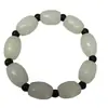 Direto da fábrica pulseira de jade afegão jade branco contas cilíndricas elástica chineses no exterior couro amarelo jade natural pulseira de jade presente