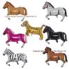 Novo Tema de Fazenda de Animais de Desenho Animado Cavalo Balão de Filme de Alumínio Zebra Tigre Decoração de Cena de Festa de Aniversário Infantil