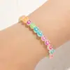 Pulsera de tarjeta de bendición tejida con hilo de cera impermeable, acrílico luminoso personalizado con cuentas de amor, juego de 2 piezas