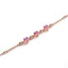 Pulsera Elegante de Gema Rosa Europea y Americana Pulsera Elegante de Cristal Rosa Coreana Pulsera de Personalidad para Mujer de Lujo Bajo Vintage Joyería