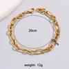 Pulsera gruesa S06 diseño corto temperamento simple adornos de moda personalidad de mujer pulsera de oro de 18K