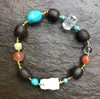 Fusen Tierra Roja Madera de Árbol de Aroma Natural Cristal Blanco Madera con Pulsera de Tesoro Raíz Fuki Zamiram Cera de Abeja Pulsera Estilo Chino Nuevo