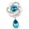 Accesorios de joyería DIY populares de Europa y América, placa de flores, hebilla de diamante de aleación, broche colgante de gota de agua dorada, material para accesorios para el cabello