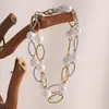 Pulsera Retro Hecha a Mano Versátil Simple y Exquisita de Acero Inoxidable Chapado en Oro de 18K con Perlas de Imitación para Mujer, Transfronteriza Europea y Americana