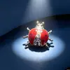 Broche Animal de Liga de Zinco Estilo Coreano, Broche Joaninha Sete Estrelas com Strass, Acessórios para Roupas, Alfinete de Gola Anti-Exposição, Atacado em Estoque