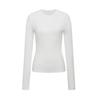 Top Básico Elástico Ajustado de Lana Tencel Camiseta de Manga Larga para Mujer Nuevo Otoño e Invierno 2024