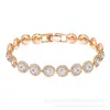Shi Jia Roma Joyería Serie Una Collar traje Cristal Incrustado Corte Redondo Pulsera Encanto Deslumbrante Nicho