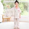 Pijama de Comercio Exterior para Niños y Padres-Hijos Primavera y Verano Seda de Hielo Pantalones de Manga Corta Niñas Dibujos Animados Ropa de Casa Cómoda Conjunto Delgado de Tres Piezas