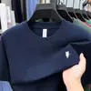 Transfronterizo 230g Algodón Puro Bordado de Pony Camiseta de Manga Corta con Cuello Redondo para Hombre Moda Casual Versátil Ropa para Hombre