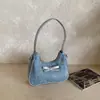 Bolsa Transversal de Ombro Jeans Retrô Estilosa Estilo Coreano Casual para o Dia a Dia Feminina Nova Primavera 2026 Grande Capacidade