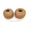 Corda para amarração de presente 1mm em rolo, corda de cânhamo de 3 fios para amarrar, corda de cânhamo para pendurar etiquetas, corda com alça de papel kraft, corda para pendurar fotos