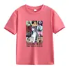 Europa y Estados Unidos Transfronterizo Más Vendido Clase Padres e Hijos Ropa Ropa Infantil Verano Color Sólido Estampado de Letras Algodón Manga Corta Camiseta