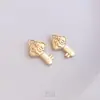 Etiqueta de Bendición de Aleación Nafu Recubierta de Oro de 14 Quilates que Conserva el Color Marca de Bendición Colgante Pequeño para Pulsera DIY Joyería Hecha a Mano Colgante