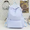 Mochila de Moda Estilo Bosque Color Sólido Ins Estudiante Universitario Letra Mochila Campus Simple Trabajo Viaje Diario Mochila de Gran Capacidad
