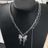 Colar com Pingente de Borboleta em Ponto Corrente Feminino 2024 Novo Nicho High-end Versátil Corrente para Clavícula Acessórios
