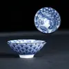 Xícara de Chá de Porcelana Azul e Branca Copo Douli Cerâmica Dehua Conjunto de Chá Kung Fu Copo de Degustação Xícara de Chá Pequena Doméstica Retrô Copo do Mestre