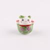 Pulsera de cerámica con forma de gato de la suerte, pintada a mano, con cuentas sueltas, hecha a mano, materiales de joyería.