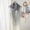 Bufanda de Seda de Lujo 100% Seda de Morera Elegante Chal para Dama Bufanda Delgada para Mujeres con Borde Bordado Regalo Versátil