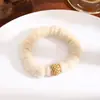 Diadema de Peluche Sin Costuras Color Maillard 2025 Nueva Banda Elástica Elegante para Mujer Alta Elasticidad y Cuerda para el Cabello Duradera Goma para el Cabello