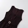 Comércio Exterior Transfronteiriço Estilo Europeu e Americano Moda Feminina Aliexpress Popular Moda Verão Cinto Decote Quadrado Alça Vestido Midi