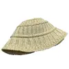 Chapéu de Palha Trançado Cor Sólida Vazado Ins Estilo Coreano, Chapéu de Sol de Verão com Proteção Solar para Mulheres, Chapéu de Praia que Faz o Rosto Parecer Menor, Chapéu de Pescador