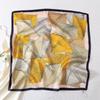 Lenço Quadrado Pequeno, Lenço de Seda, Moda Retrô, Estampa de Letras Tridimensional, Lenço para Uso Profissional, Lenço de Seda Sintética, Moderno para o Dia a Dia