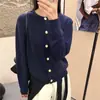 Cárdigan de Punto de Terciopelo de Mapache Estilo Coreano Suave para Mujer 2025 Otoño Nuevo Suéter Chaqueta Top Suave Ceroso