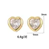Brincos de Ouro 14K Cor Duradoura Microcravejados com Zircônia Quase Redondos Simples e Versáteis Acessórios de Brincos de Pérola DIY Material Atacado