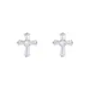 Pendientes de Plata Pura S999 Estilo Coreano Dulce Fresco Serie Cruz para Mujer, Pendientes de Plata de Moda Versátiles Tendencia para Hombre, Venta al por Mayor