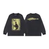 Melancolía Rico Segunda Generación Erd Boceto Graffiti Transfronterizo Nueva Moda Urbana Marca Casual Holgada Camiseta de Manga Larga con Estampado para Otoño