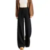 Otoño 2026 Nuevo Llegada Blanco Crudo Cachemir Casual Pantalones de Pierna Recta Cintura Alta Cordón Holgado Adelgazante Caída Pantalones de Pierna Ancha