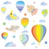 LD64064 globo aerostático de dibujos animados avión Cohete nubes de ensueño dormitorio porche decoración del hogar pegatinas de pared autoadhesivas