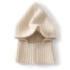 Gorro de Cachemira para Niñas 100% Cachemira Moda Otoño e Invierno Versátil Protección para Cuello y Cabeza Dos en Uno Color Sólido Sombrero de Pescador