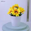Maceta cónica pequeña para venta al por mayor, melocotón, naranja, plástico, planta acuática, arreglo floral, flor artificial, flor de seda, flor de mariposa, juego de Camelia