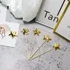 Decoración de Pastel para Hornear Cumpleaños Estrella Roja de Cinco Puntas Amor Fiesta Postre Inserto Corona Reflectante PU Enchufe
