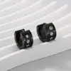 Pendientes de Titanio Acero Hip-Hop Versátiles con Tachuelas de Diamante en Forma de C Moda Coreana Transfronteriza Personalidad Sencilla Tendencia Unisex