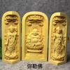 Nova Estátua de Buda de Madeira de Buxo Enfeites Caixa de Buxo Caixa de Três Aberturas Artesanato Semi-esculpido à Mão Enfeites Decorativos para Casa