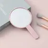 Espejo de mano para maquillaje con mango cuadrado, portátil para retoques, espejo pequeño DIY para dormitorio y uso doméstico