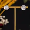 Pendientes Pequeños de Planeta Versátiles de Moda Tachuelas de Copo de Nieve Aguja de Plata Delicados Pendientes de Flor con Circonita Microincrustada para Mujer