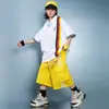 Roupas de Street Dance Infantil Hip-Hop Marca Tendência Meninos e Meninas Roupas de Performance de Verão Camisa Polo Shorts Conjunto de Roupa de Performance