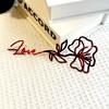 Espelho Borboleta Amor Rosa Dia dos Namorados Acrílico Decoração de Bolo Laço Decoração de Bolo Dia dos Namorados