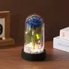 Nueva Cubierta Creativa de Vidrio Único Flor Inmortal Regalo de Vacaciones Adornos Luminosos de Escritorio Decoración de Escena Flores Artificiales