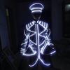 Ropa Luminosa LED Luz Blanca Traje Intermitente Disfraz de Performance para KTV Bar Conjunto de Traje Nb Ropa y Sombrero Ropa de Moda para Antro Brillante en la Oscuridad
