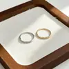 Nuevo anillo coreano de estilo coreano exquisito con micro incrustaciones de piedra simple de medio anillo anillo delgado anillo de cola anillo accesorios para el cabello mixtos para mujer